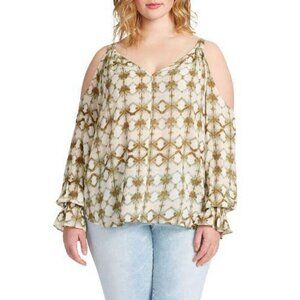 Jessica Simpson $83 NWT Lexa LS Cold Shoulder Top Women's PLUS Sz 2X